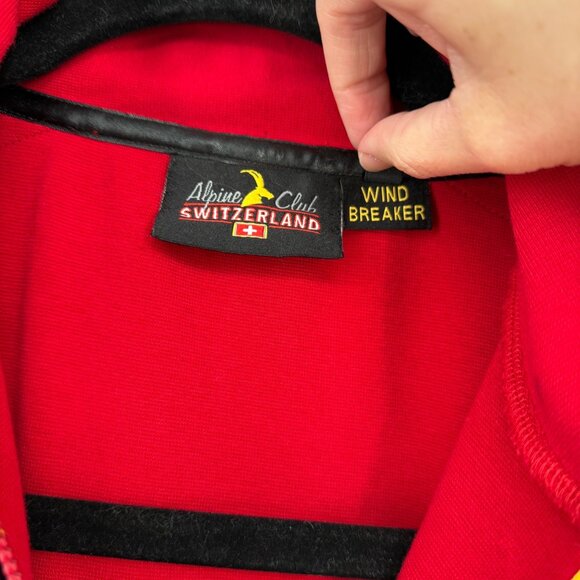 Alpine Club Switzerland Mens VTG Quarter Zip Wind Breaker Pullover Size L Red - Picture 7 of 12